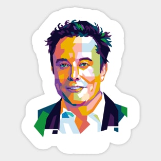 Elon Musk Popart Uncurve Sticker